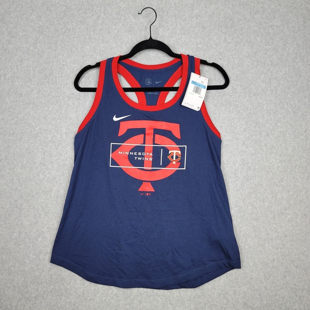 Minnesota Twins Nike Dri Fit MLB Women's Tank Top‎ Navy Blue Red Size Medium